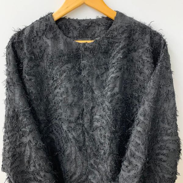 アトリエヌメロサンク Atelier N5 Loungedress ノーカラーフェザーブルゾン ノーカラージャケット LDZ10A2107A0006 ジャケット ブラック フリーサイズ 201LT-439