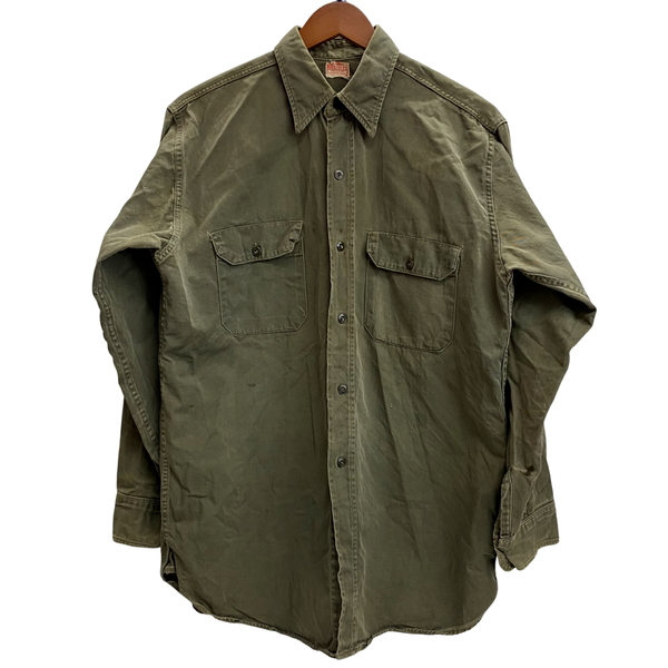 【曜日割引対象外】 ヴィンテージ vintage 40's 50's ヘラクレス HERCULES ワークシャツ 長袖シャツ カーキ 201MT-4760 VB