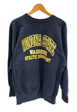 チャンピオン Champion 90s～ ヴィンテージ Vintage 刺繍タグ リバースウィーブ REVERSE WEAVE US古着 3連プリント WINONA STATE XL スウェット ネイビー LLサイズ 101MT-4183