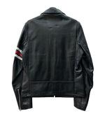 ステューシー STUSSY Schott ショット コラボ シングル ライダース レザー 革ジャン ラムレザー 羊革 USA製 黒 7547 サイズ 38 ジャケット ライン ブラック 104MT-2077