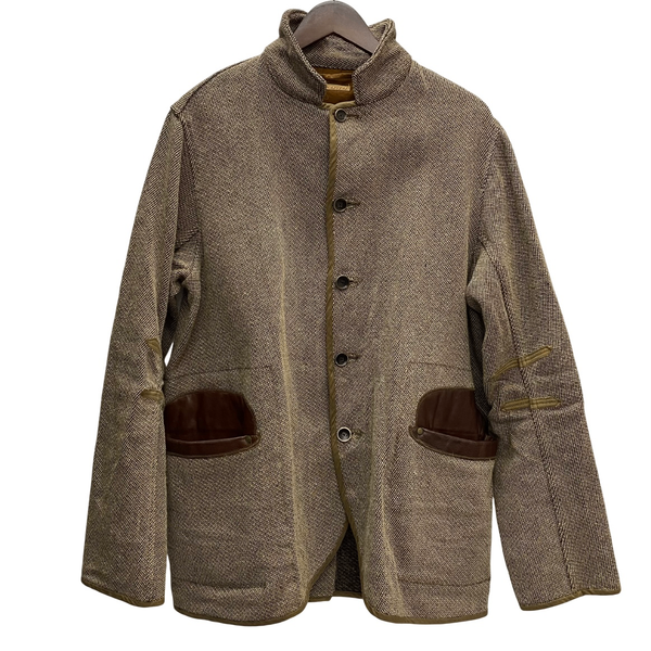 【曜日割引対象外】 キャピタル KAPITAL カシドス ウール ツイード ジャケット レザー ジャケット ベージュ 3サイズ 201MT-3684 VB