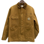 【曜日割引対象外】 カーハート Carhartt 80's ミシガンチョアコート フード付き ダックカバーオール USA製 ジャケット ベージュ 38サイズ 201MT-3737 VB