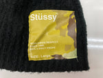 ステューシー STUSSY 00s Beanie ビーニー WORLDWIDE RESPECT オールド ニット帽 帽子 黒 帽子 メンズ帽子 ニット帽 ロゴ ブラック Lサイズ 104H-57