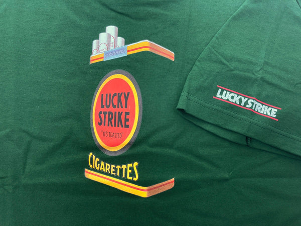 ヴィンテージ VINTAGE ITEM 90's 00's LUCKY STRIKE ラッキーストライク Tee Jays USA製 タバコT 企業T 緑 Tシャツ プリント グリーン Lサイズ 104MT-508