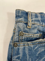 パームエンジェルス PALM ANGELS CLENEGA ツリープリントジーンズ ヤシの木 総柄 刺繍 デニム ブルー サイズ32 101MB-708