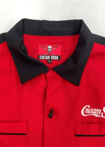 クリームソーダ CREAM SODA Bowling Shirt ボーリング シャツ オープン 半袖 シャツ 開襟 刺繍 赤 黒 PD19SH-01 半袖シャツ ロゴ レッド XLサイズ 104MT-1318