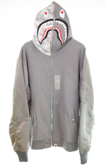 アベイシングエイプ A BATHING APE SHARK FULL ZIP DOUBLE HOODIEダブル シャーク フルジップ パーカー 001ZPG801005X 2XL パーカ グレー 3Lサイズ 103MT-3110