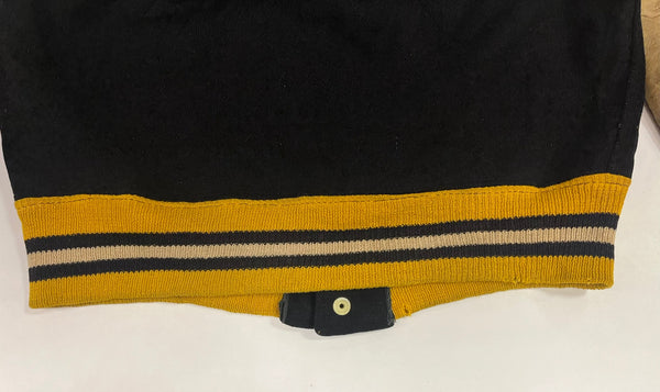 ヴィンテージ vintage 60's～ 60年代 LIPPMANS ウール スタジャン バーシティジャケット アワードジャケット インディアンヘッド 袖レザー ツートン イエロー 42 ジャケット ネイビー 101MT-5453