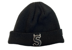 シュプリーム SUPREME 22AW S LOGO BEANIE ロゴ ビーニー New Era ツノ ニット帽 帽子 黒 帽子 メンズ帽子 ニット帽 ロゴ ブラック 104H-45