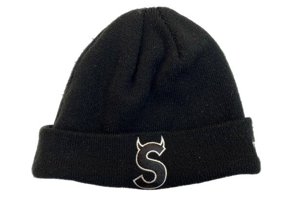 シュプリーム SUPREME 22AW S LOGO BEANIE ロゴ ビーニー New Era ツノ ニット帽 帽子 黒 帽子 メンズ帽子 ニット帽 ロゴ ブラック 104H-45