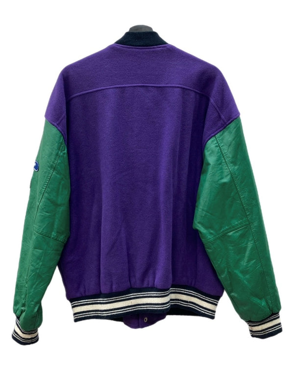 チャップス CHAPS 80s 90s VARSITY JACKET バーシティ ジャケット スタジャン ボタン ワッペン Ralph Lauren アウター 紫 緑 ジャケット ロゴ パープル Mサイズ 104MT-2202