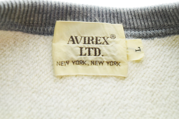 アビレックス AVIREX 前V リバース仕様 鷹 イーグル プリント スウェット 613859 スウェット グレー Lサイズ 103MT-3403