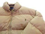ラルフローレン RalphLauren ダウンジャケット DOWN JACKET ジップアップ 胸 ポニー YKK ZIP ジャケット ベージュ Mサイズ 103MT-3446