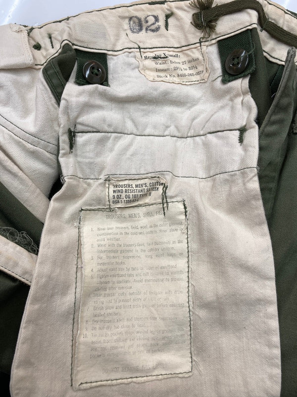 ミリタリー Military 60s 60年代 M-51 フィールドパンツ 後期 U.S.ARMY アメリカ軍 Vintage ヴィンテージ 緑 R-XS 無地 カーゴパンツ カーキ Regular X-small 104MB-310