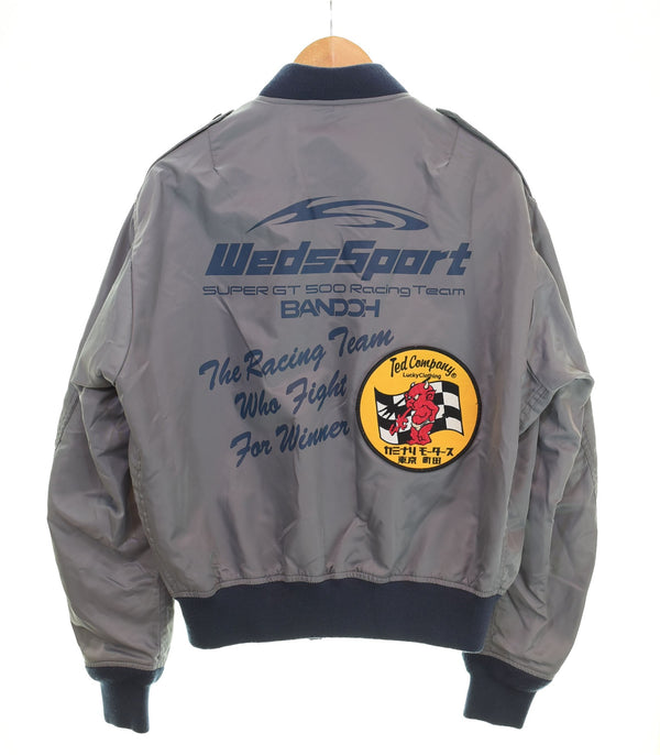 テッドマン TEDMAN x WedsSport BANDOH ウェッズスポーツ × カミナリモータース WEDSL2-100 L-2B フライト  44 ジャケット グレー 103MT-2192