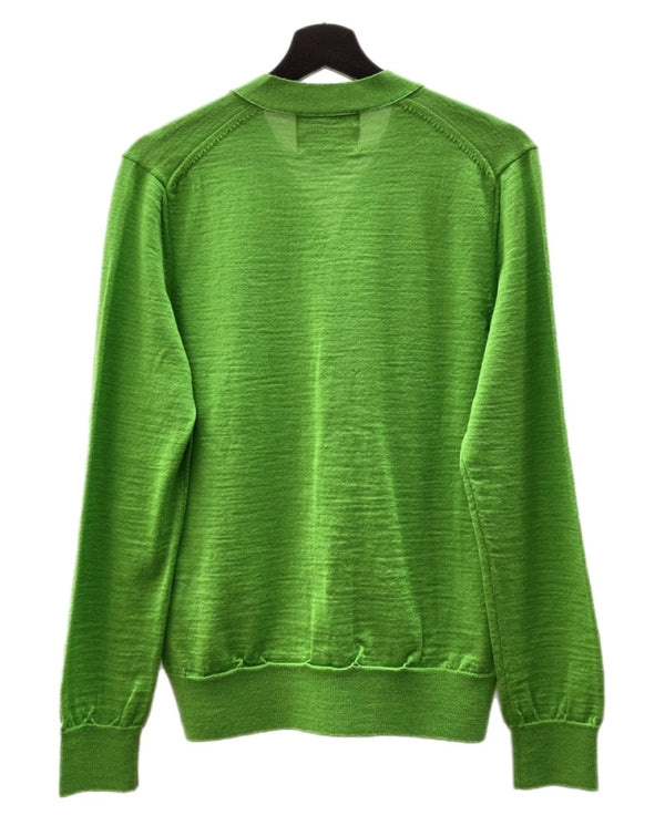 コムデギャルソン COMME des GARCONS THE BEATLES CARDIGAN ザ ビートルズ カーディガン アップル ワッペン CDG 緑 VP-N001 カーディガン ワンポイント グリーン Sサイズ 104MT-1606