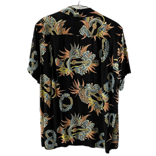 ワコマリア WACKO MARIA 18SS アロハシャツ JAMAICA FLOWERS 半袖シャツ ブラック Mサイズ 201MT-3350
