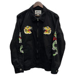 【曜日割引対象外】 ヒューストン HOUSTON 刺繍ハリントンジャケット EMB HARRINGTON JACKET(TIGER) 51474 ジャケット ブラック XLサイズ 201MT-3317 VB