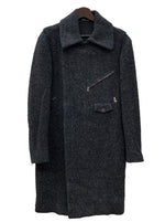 フランクリーダー FRANK LEDER NAVY NEP HERRINGBONE WOOL ヘリンボーンウール モーターサイクルコート マルチジップ ドイツ製 コート 無地 マルチカラー Sサイズ 104MT-939