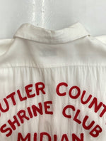 ヴィンテージ vintage 60s Service Bowling Shirt サービス ボーリング シャツ 開襟 刺繍 チェーン UNION MADE 半袖 白 サイズ 14-14 1/2 半袖シャツ ロゴ ホワイト 104MT-1220