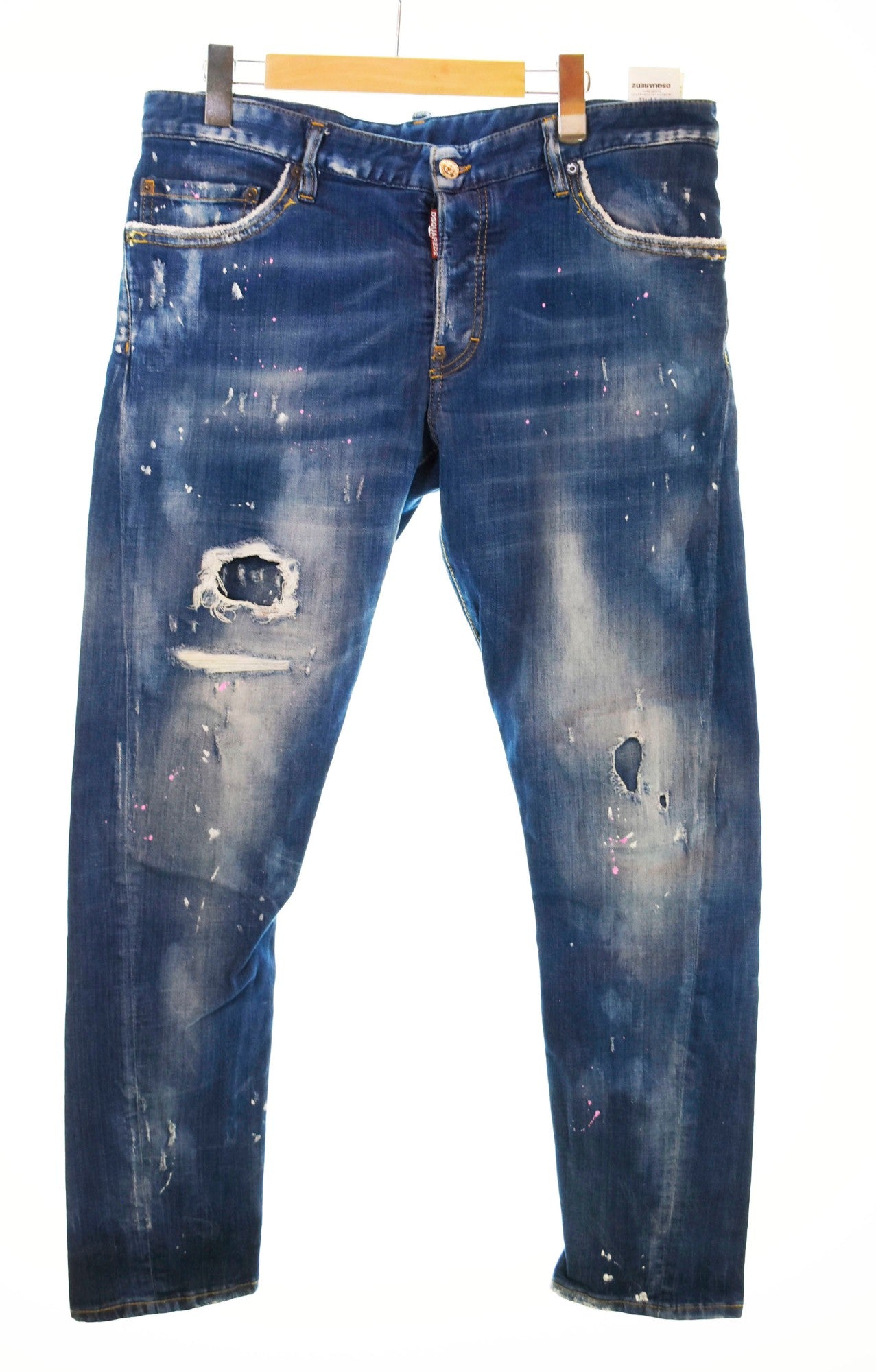 ディースクエアード DSQUARED2 SEXY TWIST JEAN USED加工 スキニー デニムパンツ 青 S71LB0476 デニム ブルー  52 103MB-170 | 古着通販のドンドンサガール