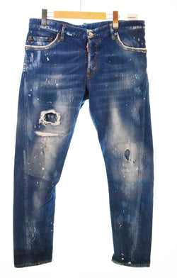 ディースクエアード DSQUARED2 SEXY TWIST JEAN USED加工 スキニー デニムパンツ 青 S71LB0476 デニム ブルー 52 103MB-170