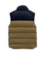 パタゴニア PATAGONIA 2015年製 Bivy Down Vest ビビーダウンベスト アウトドア 茶 紺 バイカラー 27586FA15 ベスト ベージュ Sサイズ 101MT-5127