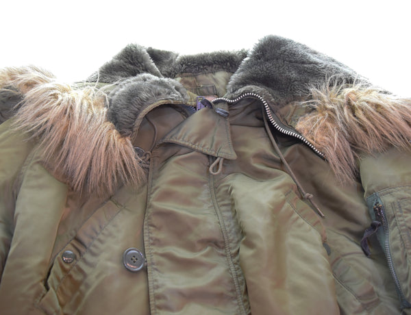 アルファ ALPHA 90s N-2B フライトジャケット Made in USA 90's USA製 短丈 ボックスシルエット Y2K 1615-573-8335 ジャケット カーキ Lサイズ 103MT-3352