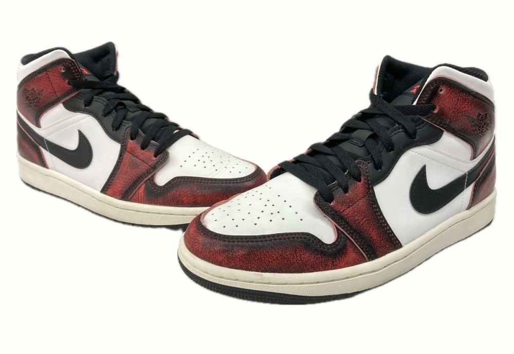 ナイキ NIKE 22年製 AIR JORDAN 1 MID SE WEAR AWAY エア ジョーダン ミッド ウェア アウェイ AJ1 赤 白 黒  DV9565-006 メンズ靴 スニーカー ホワイト 27cm 104-shoes426 | 古着通販のドンドンサガール