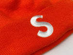 シュプリーム SUPREME S LOGO BEANIE ロゴ ビーニー New Era ボックスロゴ ニット帽 帽子 帽子 メンズ帽子 ニット帽 ロゴ オレンジ フリーサイズ 104H-47