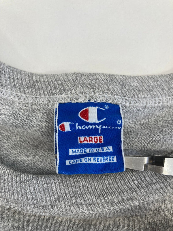チャンピオン Champion 90s 90's 霜降りグレー 8812 アーチ 2段 プリントTシャツ MADE IN USA アメリカ製 vintage ヴィンテージ US古着 Tシャツ グレー Lサイズ 101MT-3726