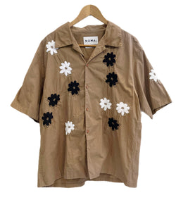 ノーマティーディー NOMA t.d. フラワー 刺繍 半袖 シャツ n35-edem01 サイズ4 半袖シャツ ブラウン 101MT-4212