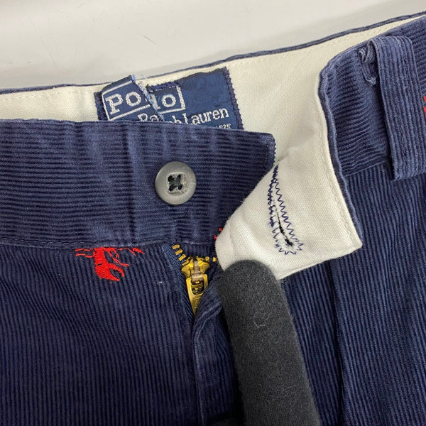 【曜日割引対象外】 ポロラルフローレン POLO RALPH LAUREN 90's ロブスター刺繍 コーデュロイパンツ USA製 ボトムスその他 ネイビー 32/32サイズ 201MB-1188 VB