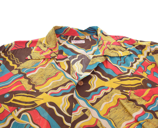 サンサーフ SUN SURF  KIHI KIHI CORAL FISH レーヨンシャツ オープンカラー 開襟 SS32701 半袖シャツ マルチカラー LLサイズ 103MT-3063