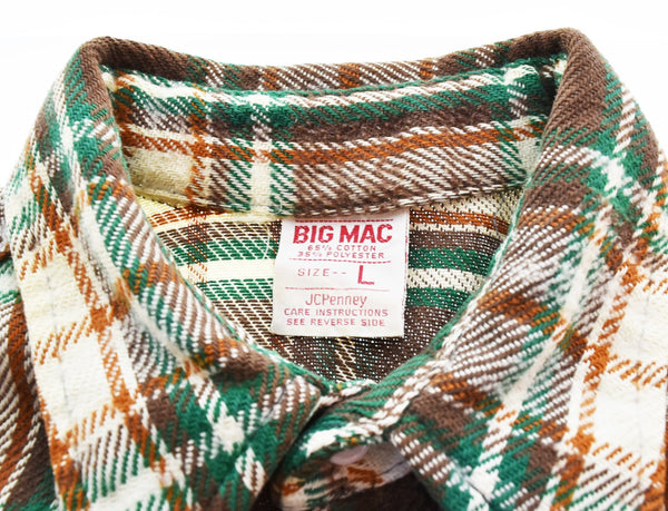 ビッグマック BIG MAC  70s JCPenny ヘビーネルシャツ チェックシャツ 長袖シャツ マルチカラー Lサイズ 103MT-3528