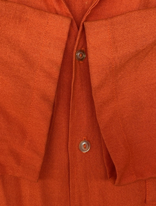 ヴィンテージ vintage 60s 70s Bowling Shirt ボーリング シャツ ANGEL TOWN 刺繍タグ チェーン オープンカラー 半袖 半袖シャツ 刺繍 オレンジ Mサイズ 104MT-1222