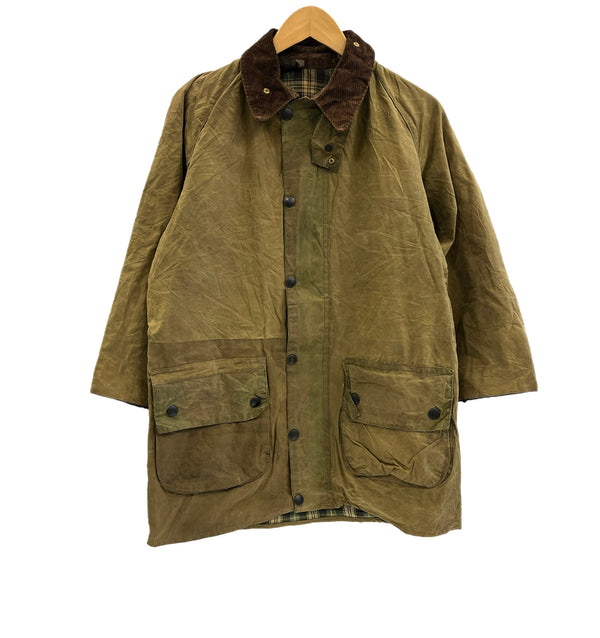 バブアー BARBOUR 90's 90年代 3ワラント GAMEFAIR ゲームフェア ワックス コットン オイルドジャケット ハーフコート VINTAGE ヴィンテージ A123 C36 ジャケット カーキ 101MT-5345