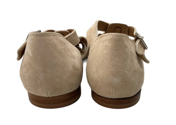パスクッチ PASCUCCI グルカサンダル フラットシューズ ペタ靴 編み込み スウェード スエード イタリア製 MADE IN ITALY BEIGE 7443 レディース靴 サンダル ストラップ ベージュ SIZE37 104S-724