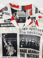 ワコマリア WACKO MARIA OPENCOLOR SHIRT オープンカラー シャツ RAGE AGAINST THE MACHINE ハワイアン アロハ 開襟 半袖 白 ホワイト 半袖シャツ 総柄 マルチカラー Mサイズ 104MT-2329