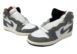 ナイキ NIKE 22年製 AIR JORDAN 1 RETRO HIGH OG GS エア ジョーダン レトロ ハイ AJ1 バスケ シューズ 白 灰 FD1437-051 レディース靴 スニーカー グレー 23cm 104S-945