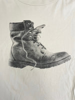 ティンバーランド Timberland 90s Vintage ヴィンテージ ブーツプリントTee 白  シングルステッチ Tシャツ ホワイト 101MT-4831