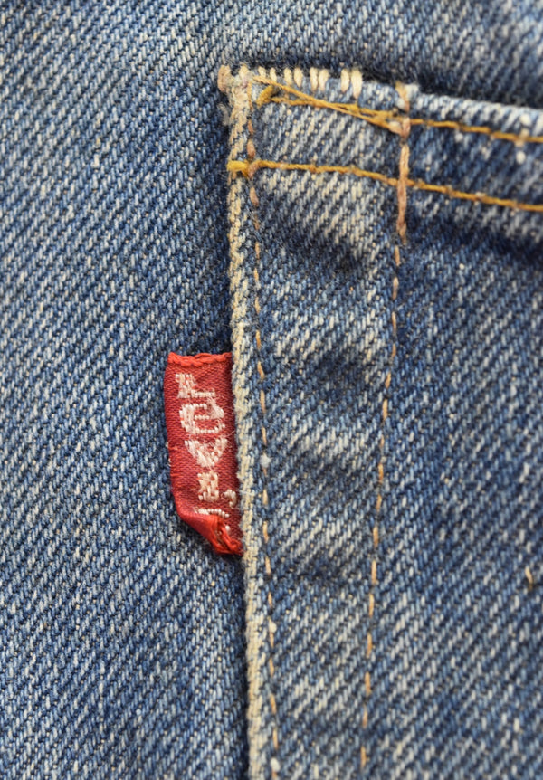 リーバイス Levi's 70s 505-0217 66前期 最初期 ボタン裏5 スレーキスタンプ 42TALON 70's デニム ブルー W36 103MB-587