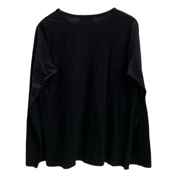 ヨウジヤマモト プールオム Yohji Yamamoto POUR HOMME チ付き長袖プリント 食べて…いい？ HD-T04-042 ロンT ブラック 3サイズ 201MT-3941