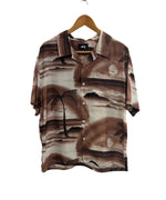 ステューシー STUSSY ISLAND SHIRT アイランドシャツ アロハシャツ 総柄 半袖シャツ ベージュ Mサイズ 101MT-4859