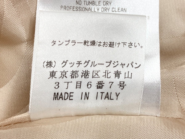 グッチ GUCCI トムフォード期 90s~00s Vintage ヴィンテージ ピークドラペル フォーマル スーツ 2B シングル コーデュロイ シルク コットン BEIGE 135205.ZI023 ジャケット ベージュ SIZE40 104LT-182