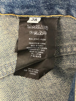 バレンシアガ BALENCIAGA ストレートレッグ ダメージジーンズ 486225 TSB06 デニム ブルー 28 101MB-735