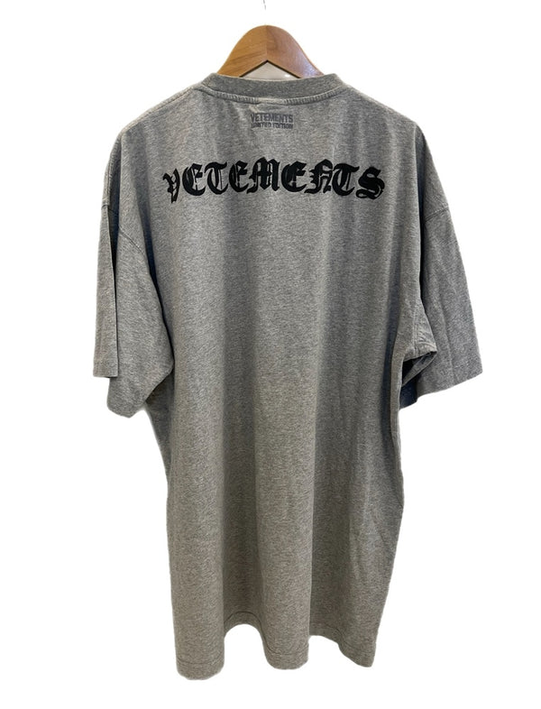 ヴェトモン VETEMENTS Anarchy アナーキー ロゴ プリントTシャツ オーバーサイズ 半袖カットソー XS Tシャツ グレー SSサイズ 101MT-4450