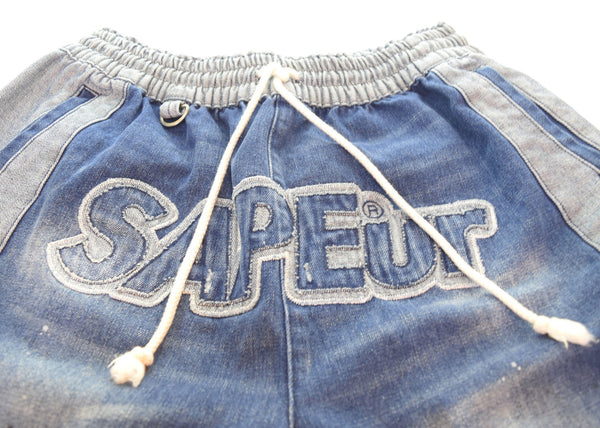 サプール SAPEur ヴィンテージ デニム ショートパンツ ハーフパンツ ブルー LLサイズ 103MB-514