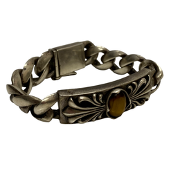 【中古】シルバー silver925 石 WS刻印 チェーン メンズジュエリー・アクセサリー ブレスレット シルバー 201goods-814