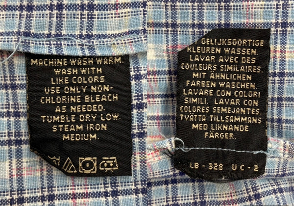 ダブルアールエル RRL 90s OPEN COLLAR SHIRT オープン カラー シャツ アロハ ハワイアン ワーク 半袖 開襟 三ツ星タグ Ralph Lauren 青 半袖シャツ チェック ブルー Mサイズ 104MT-1517